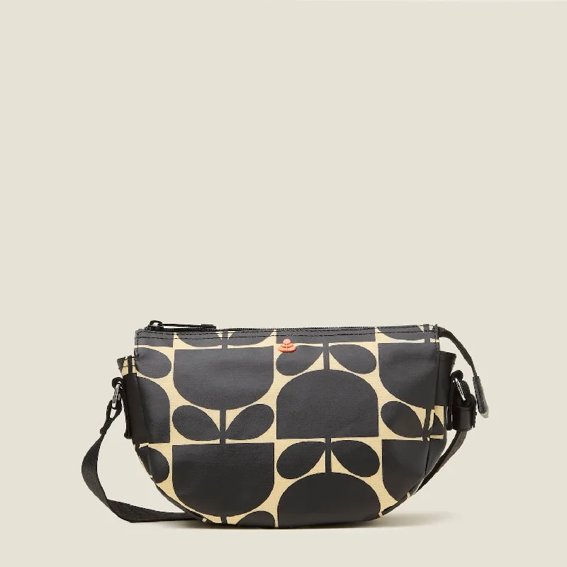 Women's crossbody bags travel-light -Mini Rounder Crossbody - Block Flower Monochrome