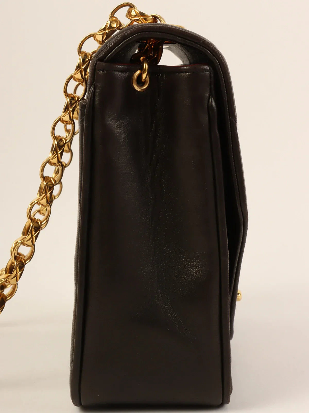 Women's chain bag affordable ensemble -CHANEL Around 1992 Made Chevron Turn-Lock Bijoux Chain Bag Black