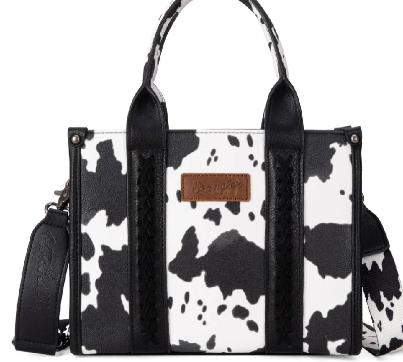 Women's tote bag affordable ensemble -Wrangler Cow Print Concealed Carry Tote/Crossbody