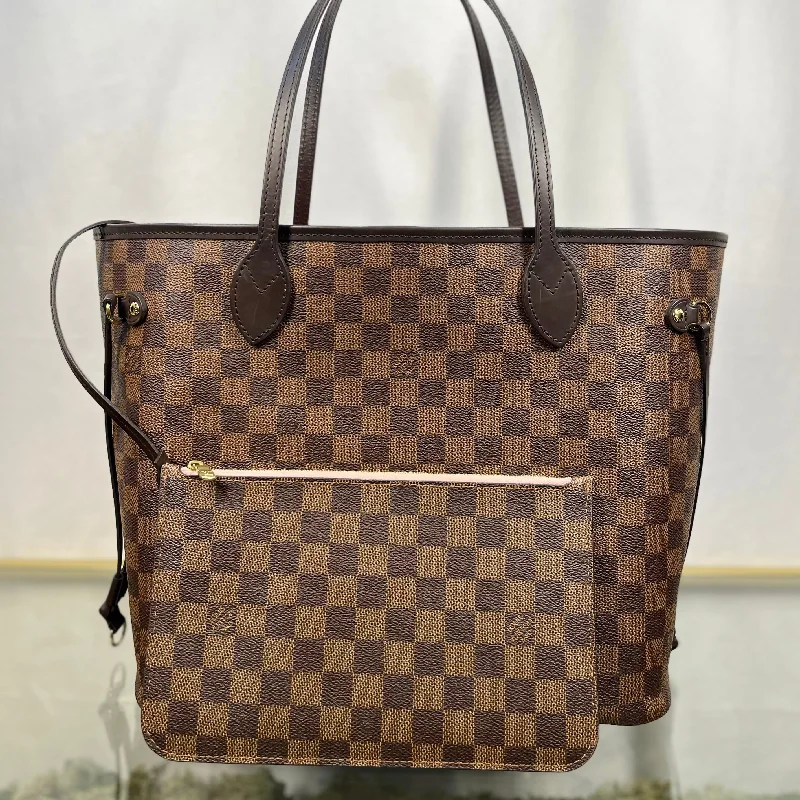 Women's tote bag lightweight material -LOUIS VUITTON Neverfull MM Damier Ebene Tote