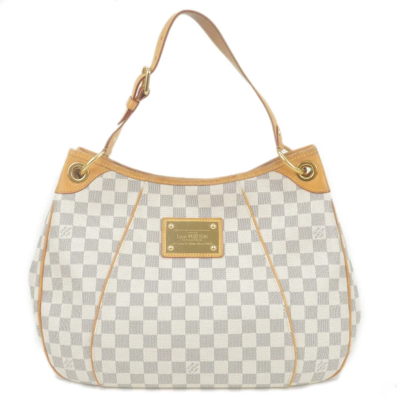 Women's shoulder bag minimalist look -Louis Vuitton Damier Azur Galliera PM Shoulder Bag N55215