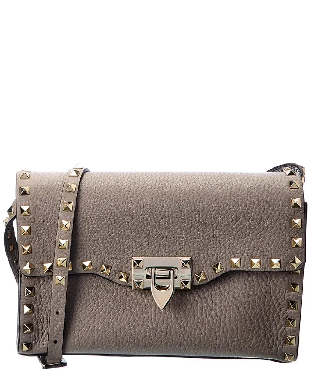 Women's crossbody bags seasonal-trend -Valentino Rockstud Small Grainy Leather Crossbody