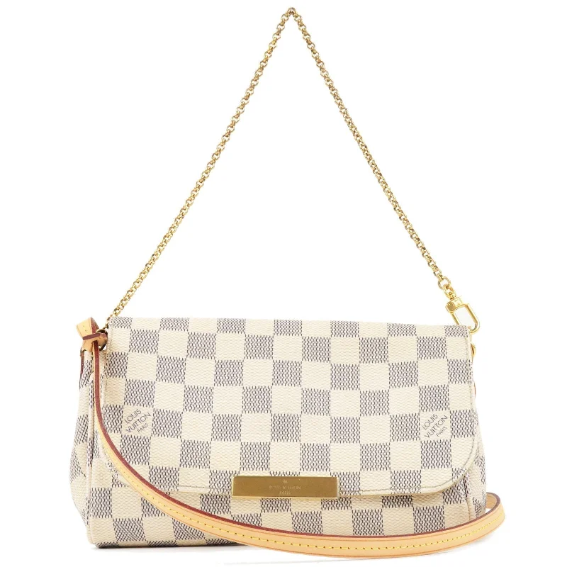 Women's shoulder bag pro offer -Louis Vuitton Damier Azur Favorite PM 2Way Shoulder Bag N41277