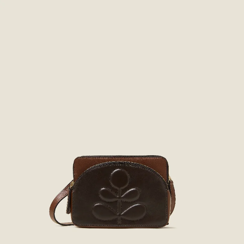 Women's crossbody bags trendy-chic -Portia East Crossbody - Embossed Stem Walnut