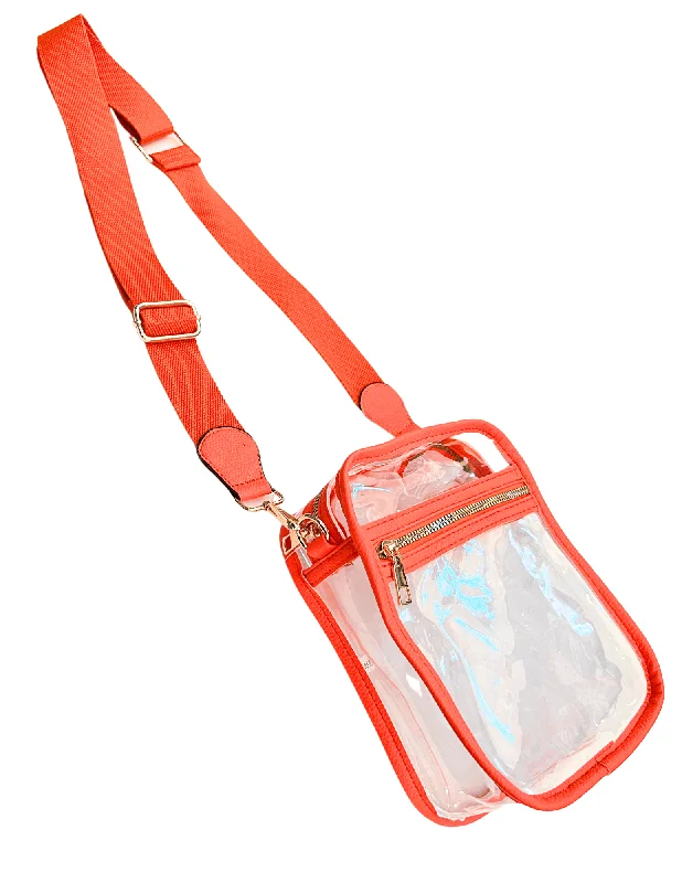 Women's crossbody bags blue-sleek -Clear Concert Crossbody