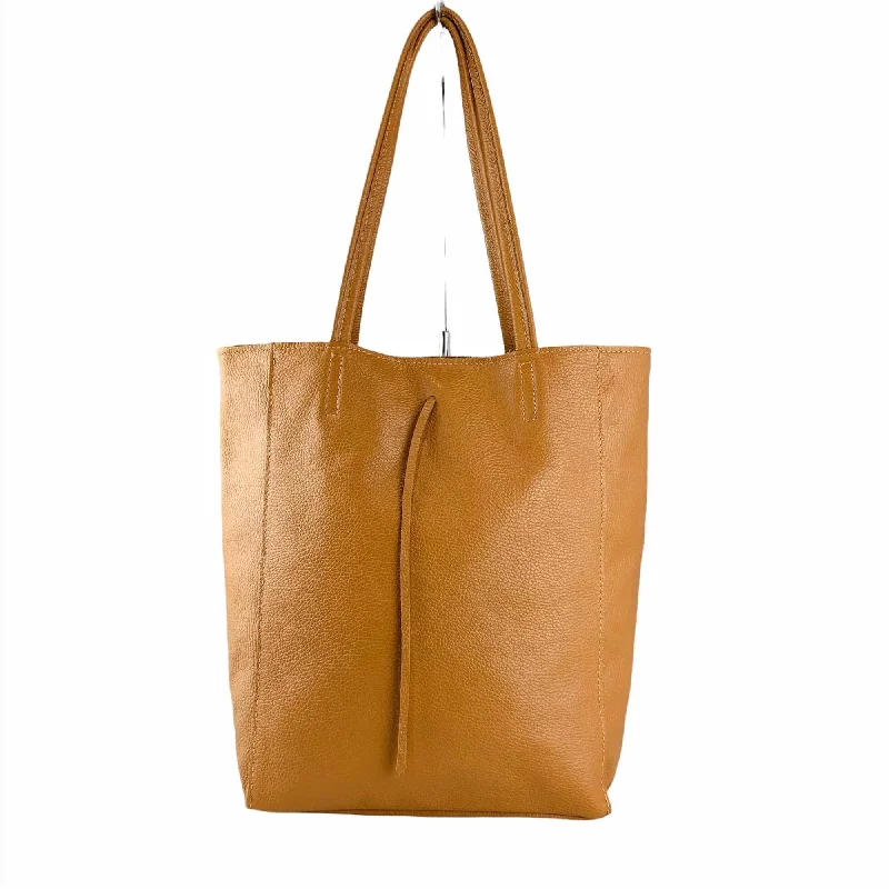 Women's tote bag everyday necessity -LEATHER TOTE WITH ZIP CLOSURE