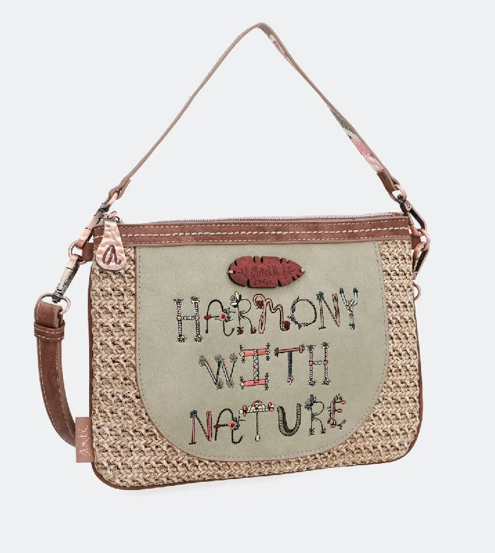 Women's handbags sporty -Printed raffia handbag