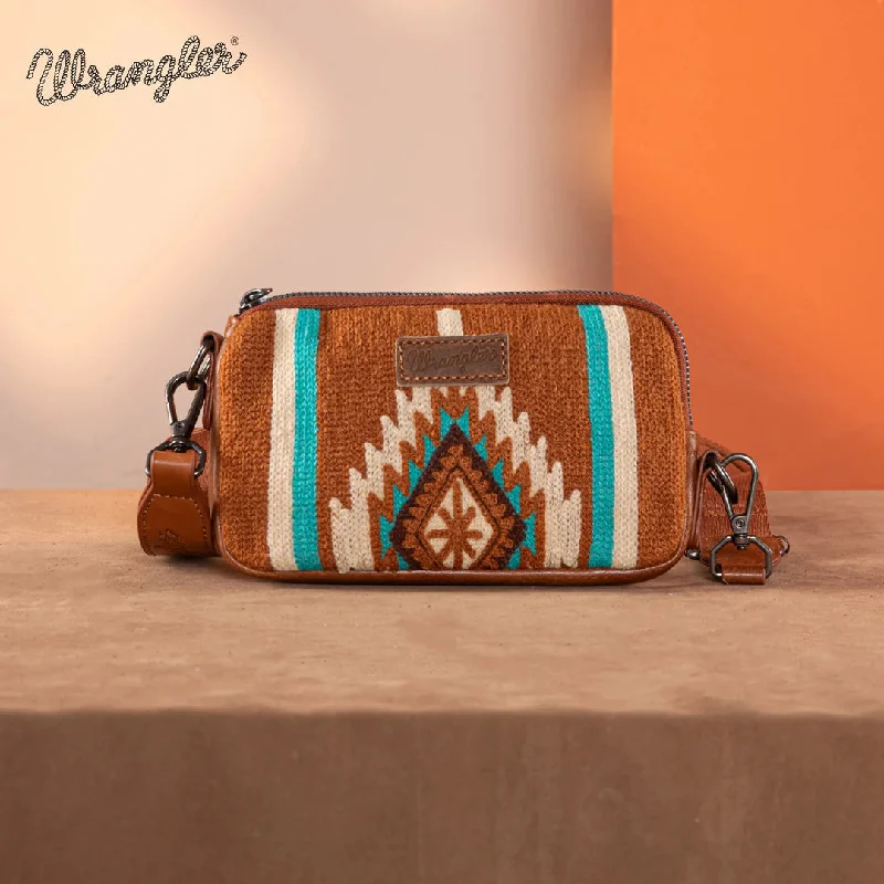 Women's crossbody bags multi-pocket -Wrangler Bown  Southwestern Knitted Mini Crossbody/Wallet